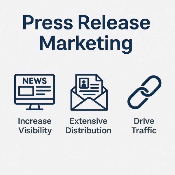 Quick Marketing Wins with Press Release Marketing Graphic – B2B Brand Visibility Strategy